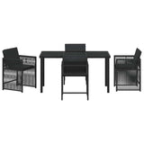 Garden Dining Set 5 pcs Black Poly Rattan 3380774