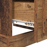 Bedside Cabinet with Drawer 2 pcs Old Wood 39 x 39 x 47.5 cm 881329