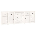 ZNTS Sideboard White 230x35x80 cm Solid Wood Pine 3114095