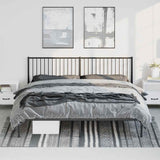 Metal Bed Frame without Mattress with Headboard Black 193x203cm 350870