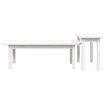 ZNTS 2 Piece Coffee Table Set White Solid Wood Pine 822363