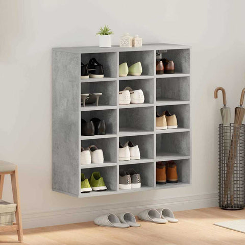 Shoe Cabinet Concrete grey 77.5 x 30 x 83.5 cm Engineered wood 808724