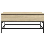 Coffee Table Sonoma Oak 100x50x45 cm Engineered Wood and Metal 845397