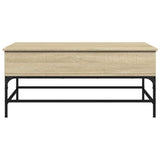 Coffee Table Sonoma Oak 100x50x45 cm Engineered Wood and Metal 845397