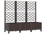 Garden Planter with Trellis&Wheels Brown 120 x 40 x 146 cm PP 3423056