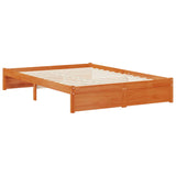 Bed Frame with Storage Headboard Wax Brown 140 x 190 cm 3423798