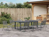 Garden Dining Set 9 pcs Anthracite Powder-coated Steel 3378817