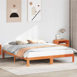 Bed Frame without Mattress Wax Brown 160x200 cm Solid Wood Pine 859219