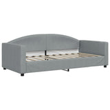 Daybed with Trundle and Mattresses Light Grey 90x190 cm Fabric 3197259