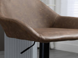 Bar Stools Set of 2, Height Adjustable Swivel Barstools, PU Leather Kitchen Stools with Backs, T3398P329924