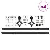 Sliding Door Hardware Kit 427 cm Steel Black 3295756