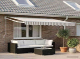 Awning Replacement Fabric Light Grey and White 4 x 2 m 964643