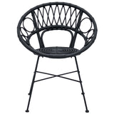 Dining Chair 2 pcs Rattan and Iron Black 54 x 65 x 82 cm 42011561