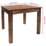 Dining Table Mixed Recycled Wood 82x80x76 cm 244495