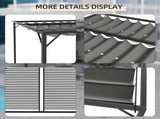 3 x 2.8m Metal Pergola, with Retractable Fabric Roof - Grey T3398P320161