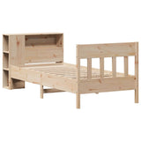 Bookcase Bed without Mattress 75x190 cm Small Single Solid Wood Pine 3323206