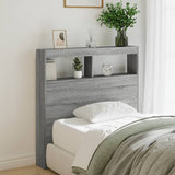 Headboard Cabinet with LED Grey Sonoma 100x17x102 cm 839187