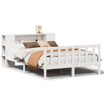 ZNTS Bookcase Bed without Mattress White 140x190 cm Solid Wood Pine 3321654