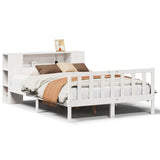ZNTS Bookcase Bed without Mattress White 140x190 cm Solid Wood Pine 3321654
