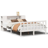 Bookcase Bed without Mattress White 140x190 cm Solid Wood Pine 3321654