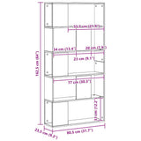 Bookcase 5-Tier Artisian Oak 80.5x23.5x162.5 cm Engineered Wood 852779