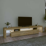TV Cabinet with LED Lights Sonoma Oak 215x36.5x40 cm 3152796
