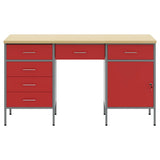 Work Cabinet with Drawer 3 pcs Red Engineered Wood and Steel 3321379