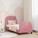 Children's Bed Frame with Headboard Pink 80 x 160 cm Velvet 42011070