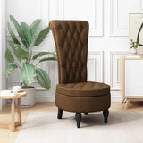 Slipper Chair Brown 56.5 x 70 x 110 cm Faux Suede Leather 42020686