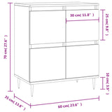 ZNTS Sideboard Smoked Oak 60x35x70 cm Engineered Wood 831209