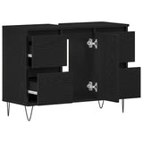 Bathroom Sink Cabinet Black Oak 80 x 33 x 60 cm Engineered Wood 862894