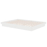 Bed Frame without Mattress White Solid Wood 140x190 cm 819953