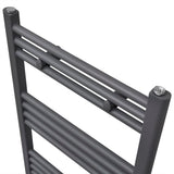 Grey Bathroom Central Heating Towel Rail Radiator Straight 600x1160mm 141892