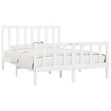 Bed Frame without Mattress White 140x200 cm Solid Wood 3106834