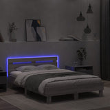 Bed Frame with LED without Mattress Grey Sonoma 120x200 cm 3207558