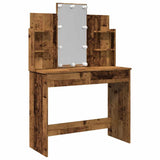 Dressing Table with LED Lights Old Wood 96x40x142 cm 857025