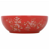 Countertop Basin White and Red Round 41x14 cm Ceramic 155052