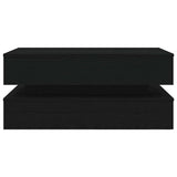 Coffee Table with LED Lights Black Oak 90x50x40 cm 862258