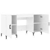Desk High Gloss White 140x50x75 cm Engineered Wood 829550