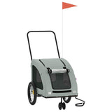 Pet Bike Trailer Grey Oxford Fabric and Iron 93986