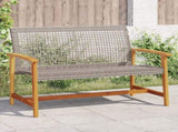 Garden Bench Grey 112 cm Poly Rattan and Acacia Wood 367599
