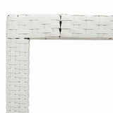 Garden Table with Glass Top White 190x90x75 cm Poly Rattan 368129