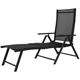 ZNTS Folding Sun Lounger Aluminium Black 41741