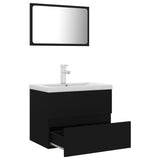 ZNTS Bathroom Furniture Set Black Engineered Wood 3071676