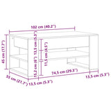 ZNTS Coffee Table Artisan oak Solid oak wood Medium Coffee Table 862728