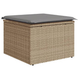 10 Piece Garden Sofa Set with Cushions Beige Poly Rattan 3228899