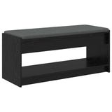 Hall Bench with Cushion with Shelf Black Oak 103 x 38 x 45 cm 891585