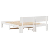 Bed Frame with Headboard White 150 x 200 cm Solid Pine Wood 872648