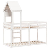 Bunk Bed without Mattress White 90x190 cm Single Solid Wood Pine 3282006