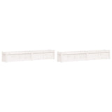 Garden Planters 2 pcs White Solid Wood Pine 837497